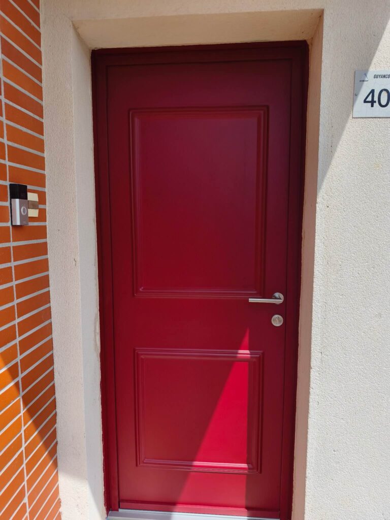 Pose porte entrée alu recto