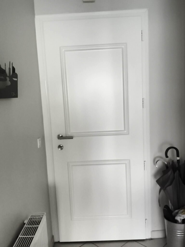 Pose porte entrée alu verso